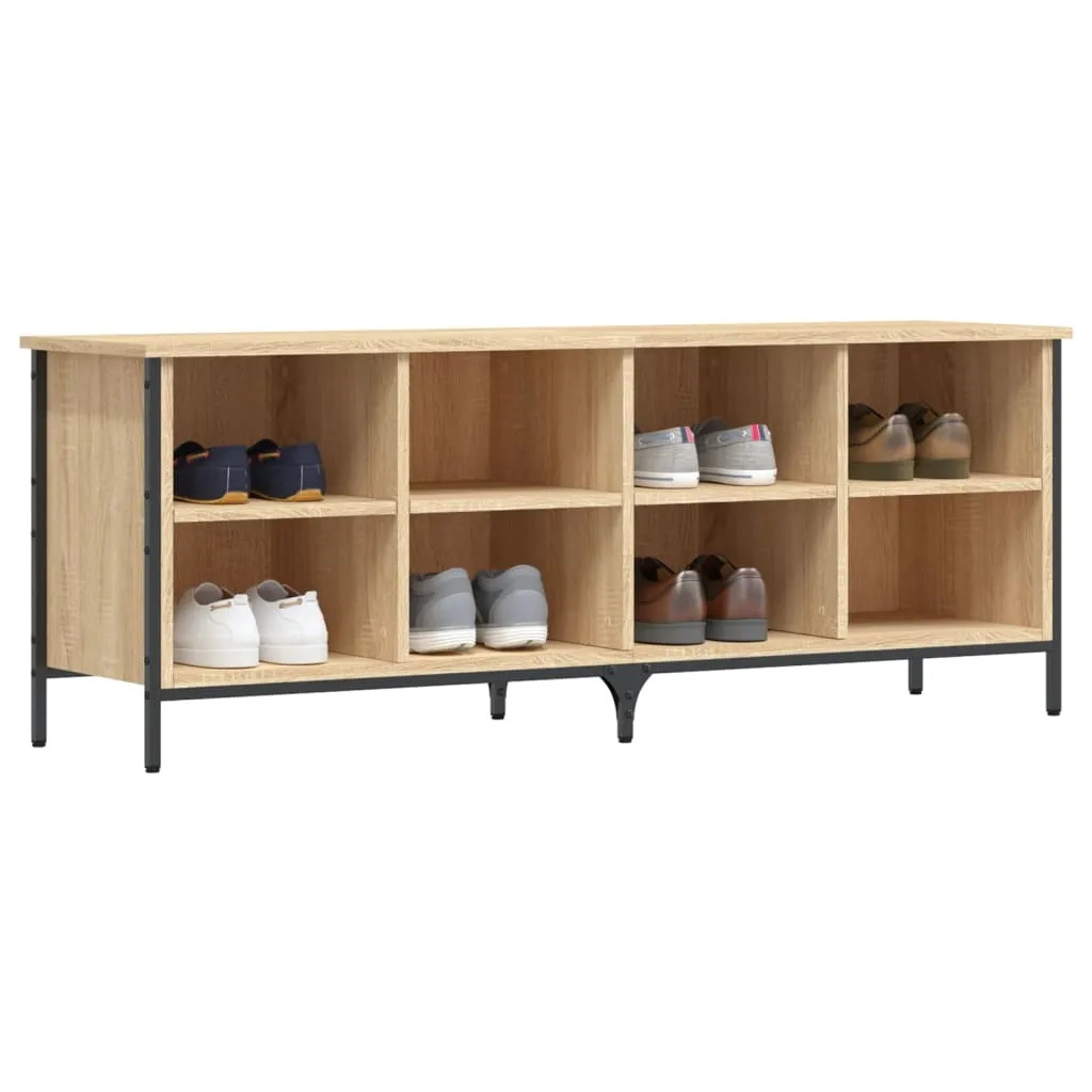 Shoe Cabinet Sonoma Oak 131x35x50 cm Engineered Wood