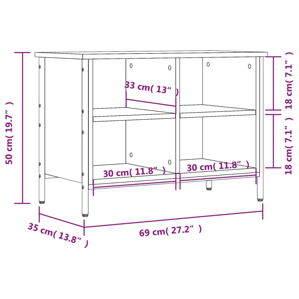 Shoe Cabinet Sonoma Oak 69x35x50 cm Engineered Wood