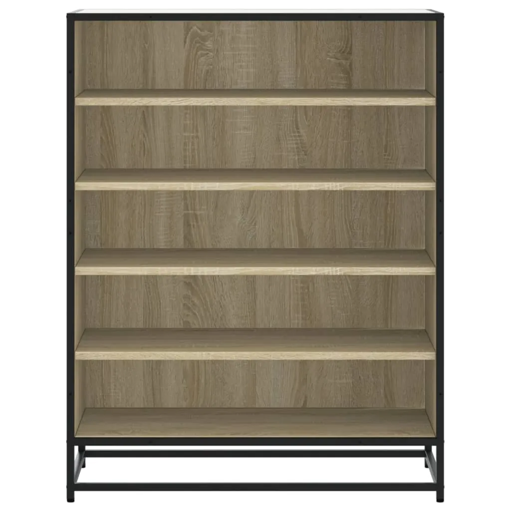 Shoe Cabinet Sonoma Oak 75x38x97.5 cm Engineered Wood and Metal