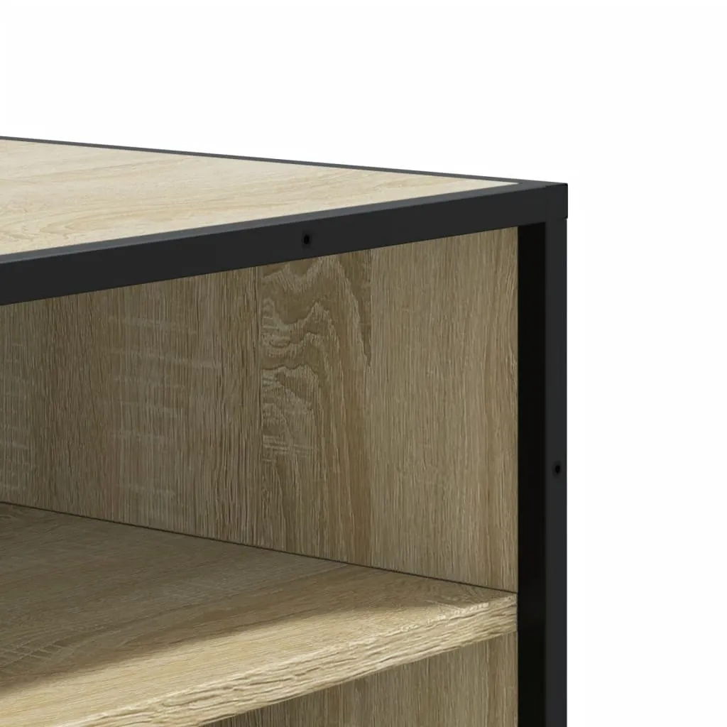 Shoe Cabinet Sonoma Oak 75x38x97.5 cm Engineered Wood and Metal