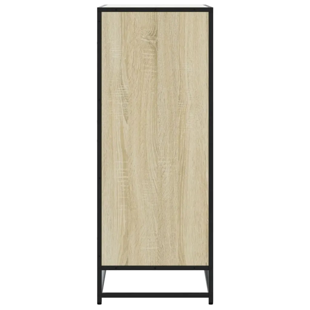 Shoe Cabinet Sonoma Oak 75x38x97.5 cm Engineered Wood and Metal