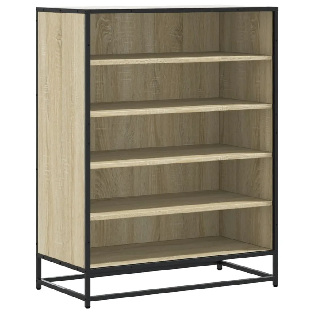 Shoe Cabinet Sonoma Oak 75x38x97.5 cm Engineered Wood and Metal