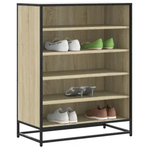 Shoe Cabinet Sonoma Oak 75x38x97.5 cm Engineered Wood and Metal