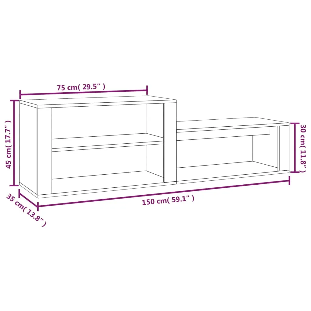 Shoe Cabinet White 150x35x45 cm Engineered Wood