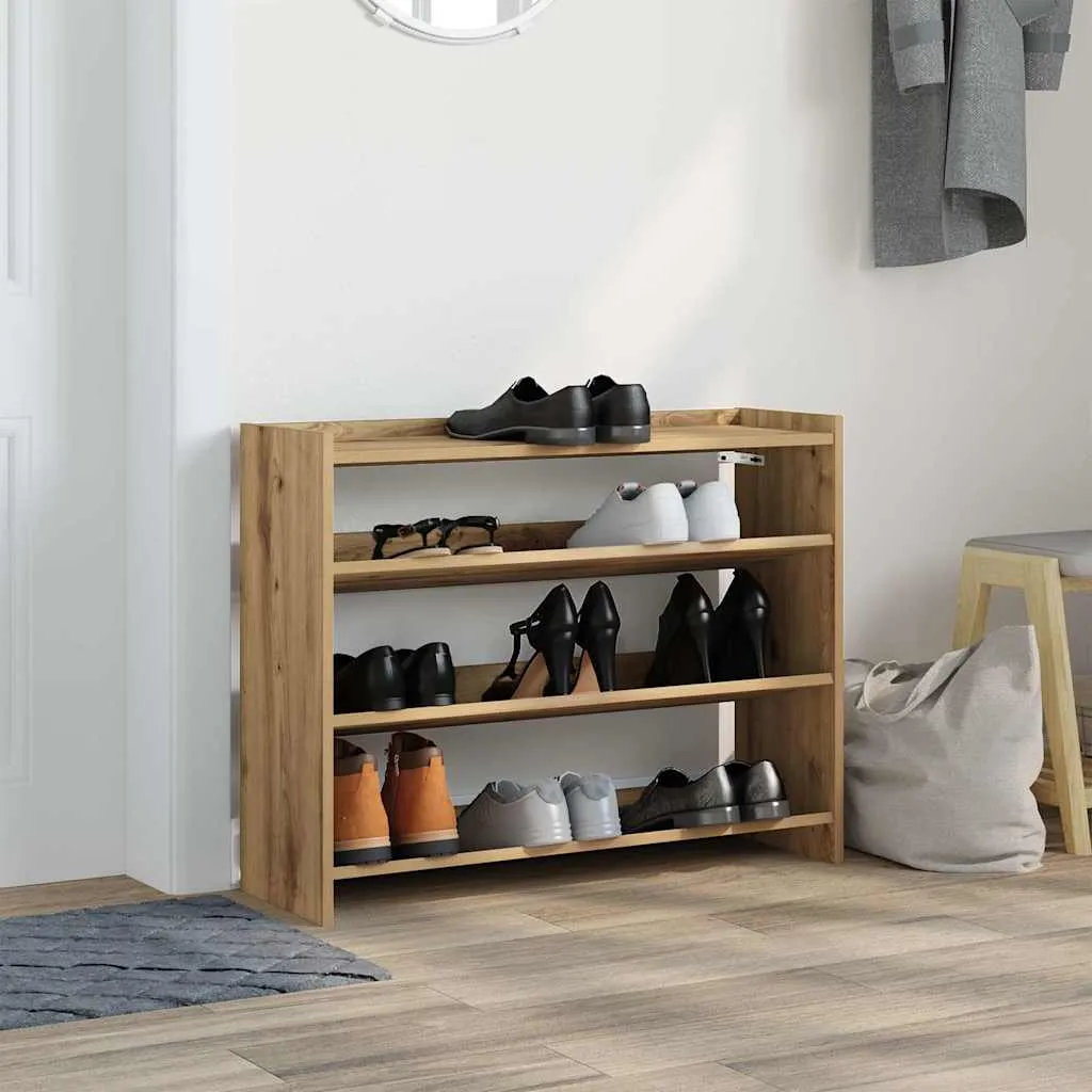 Shoe Rack Artisan Oak 80x25x61.5 cm Engineered Wood