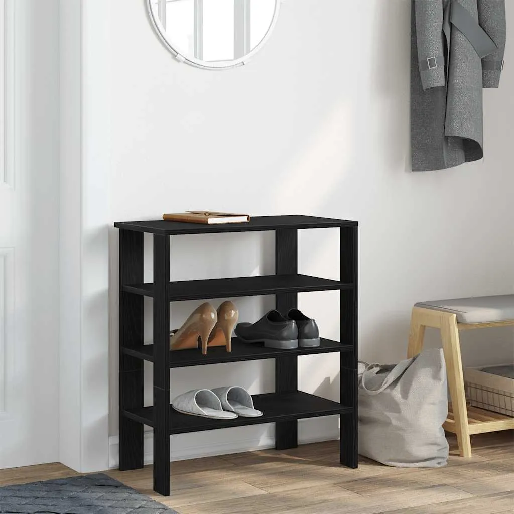 Shoe Rack Black 61x32x70 cm Engineered Wood