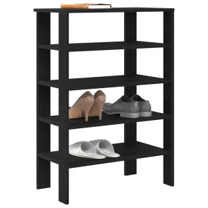 Shoe Rack Black 61x32x87.5 cm Engineered Wood