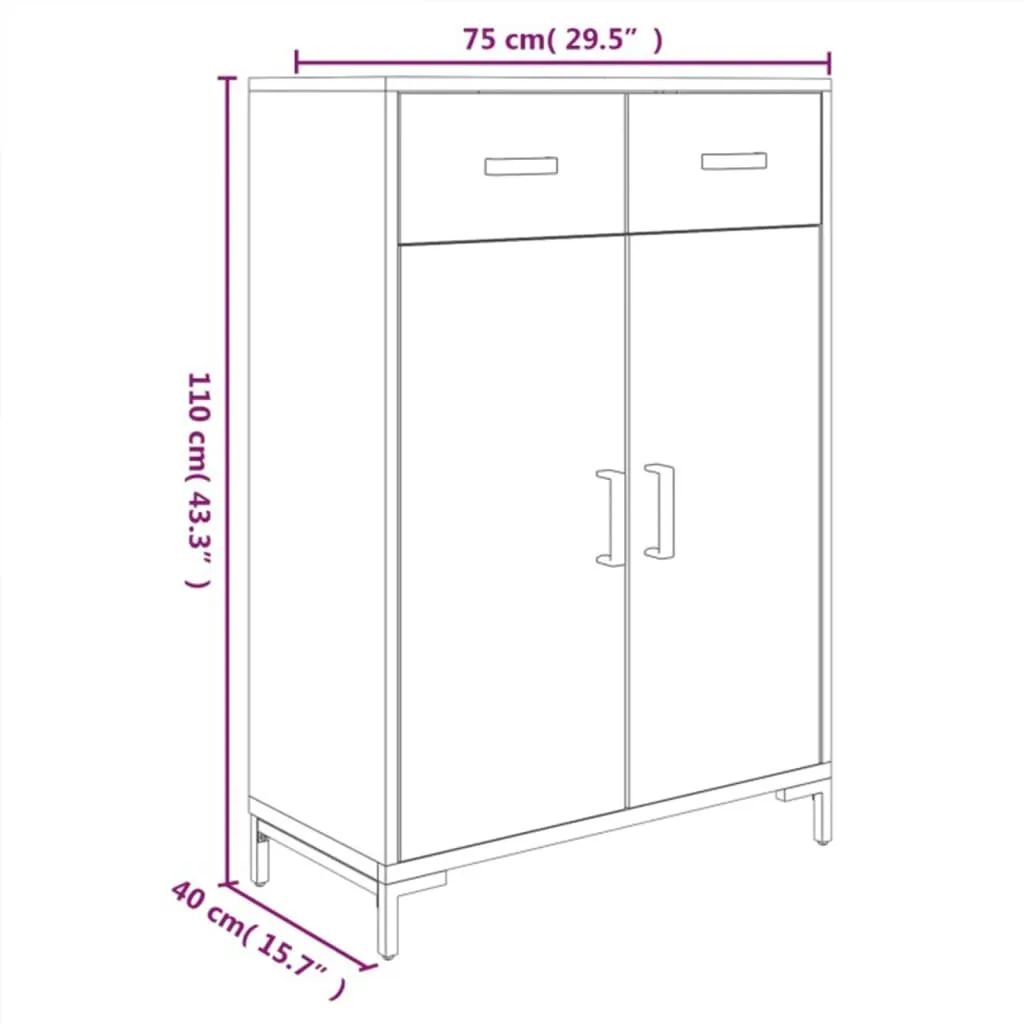 Shoe Rack Black 75x40x110 cm Solid Pinewood