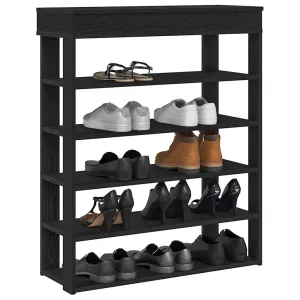 Shoe Rack Black 80x30x98 cm Engineered Wood