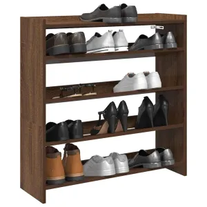 Shoe Rack Brown Oak 80x25x81 cm Engineered Wood