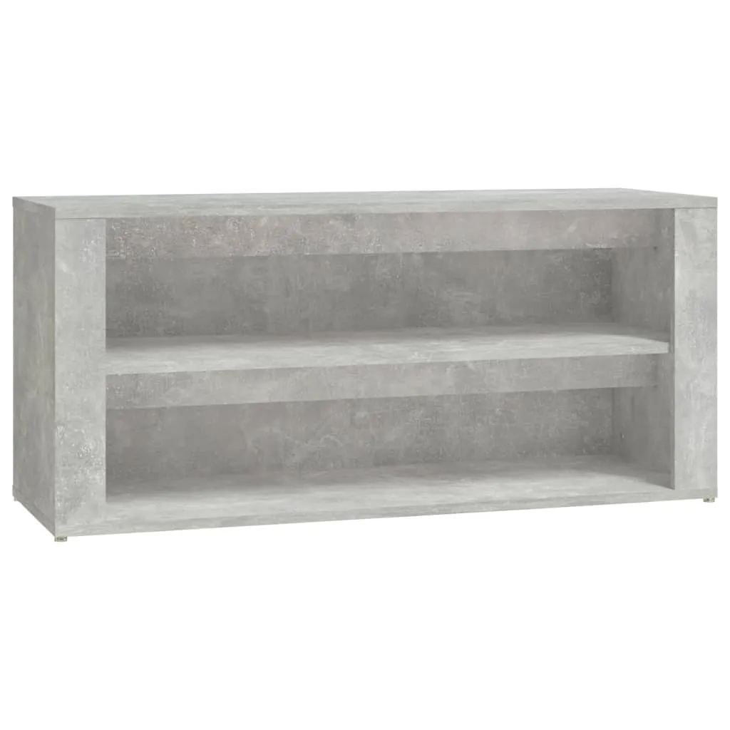 Shoe Rack Concrete Grey 100x35x45 cm Engineered Wood