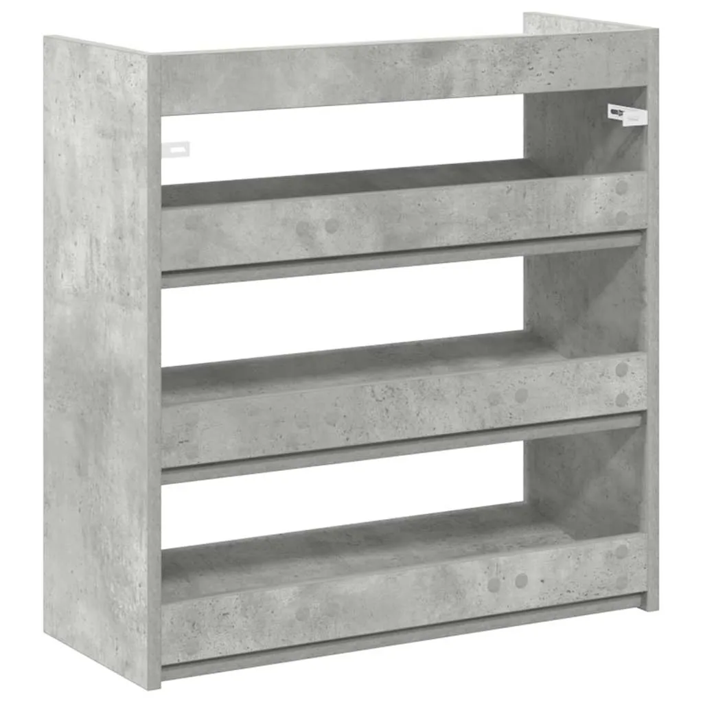 Shoe Rack Concrete Grey 60x25x62 cm Engineered Wood