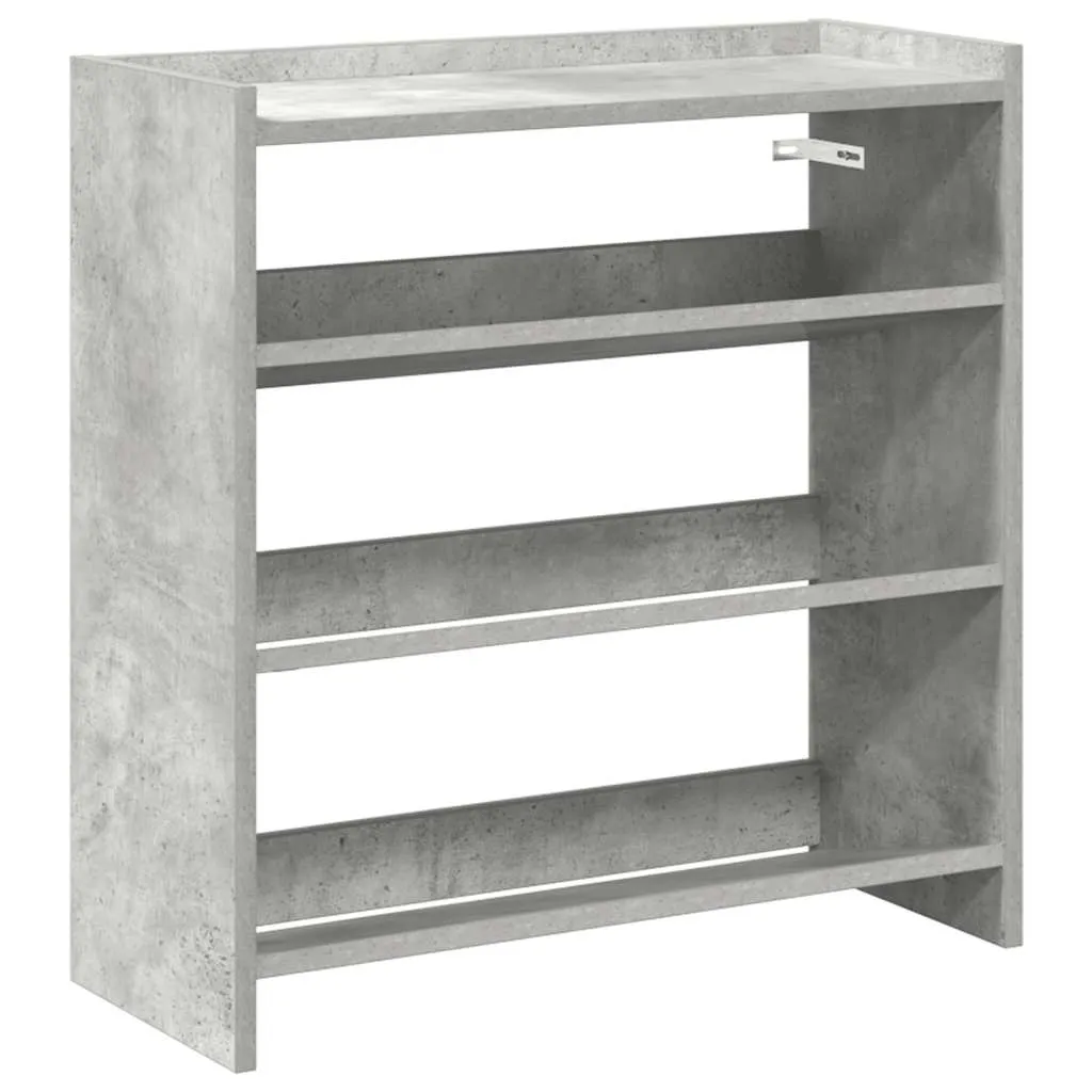 Shoe Rack Concrete Grey 60x25x62 cm Engineered Wood