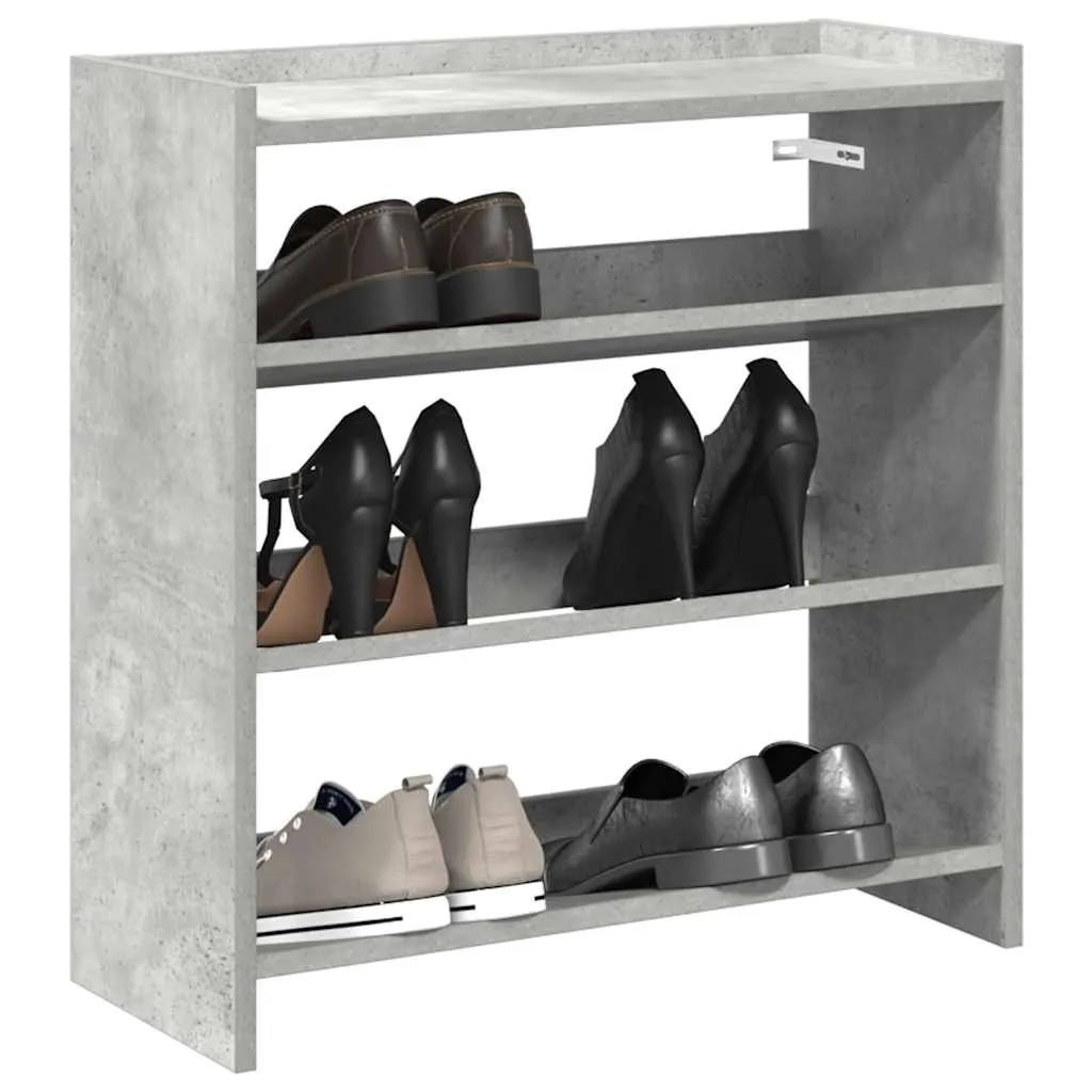 Shoe Rack Concrete Grey 60x25x62 cm Engineered Wood