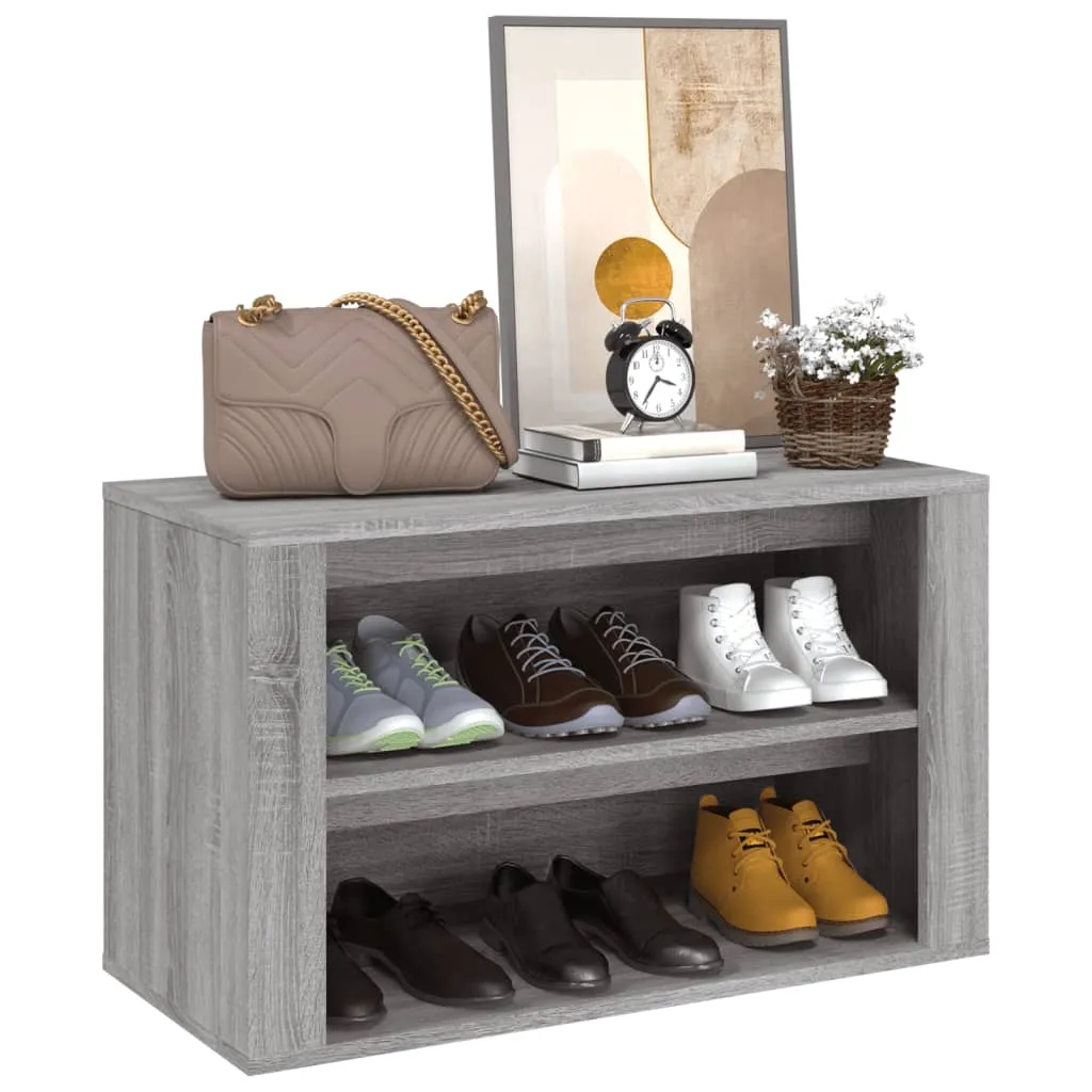 Shoe Rack Grey Sonoma 75x35x45 cm Engineered Wood