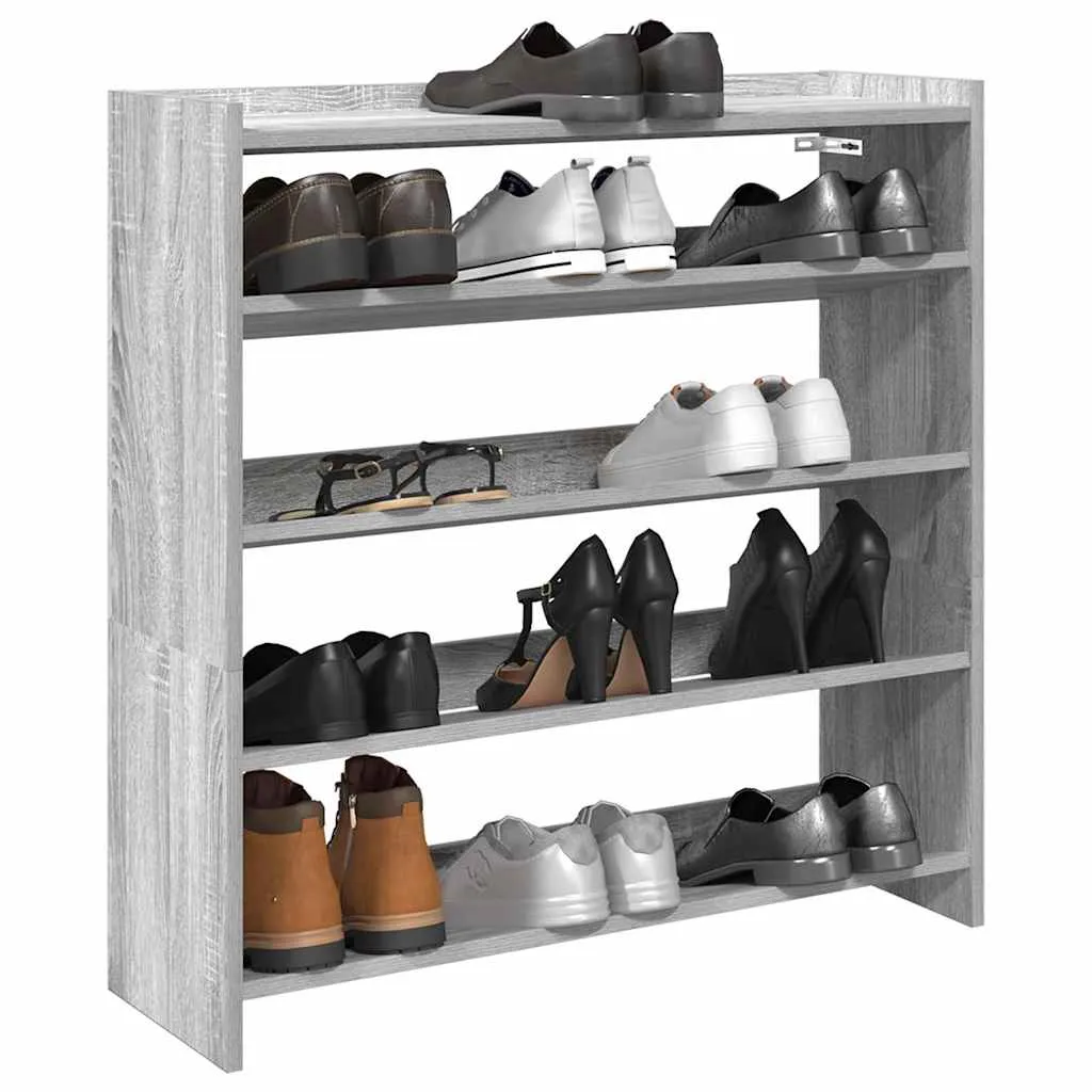 Shoe Rack Grey Sonoma 80x25x81 cm Engineered Wood