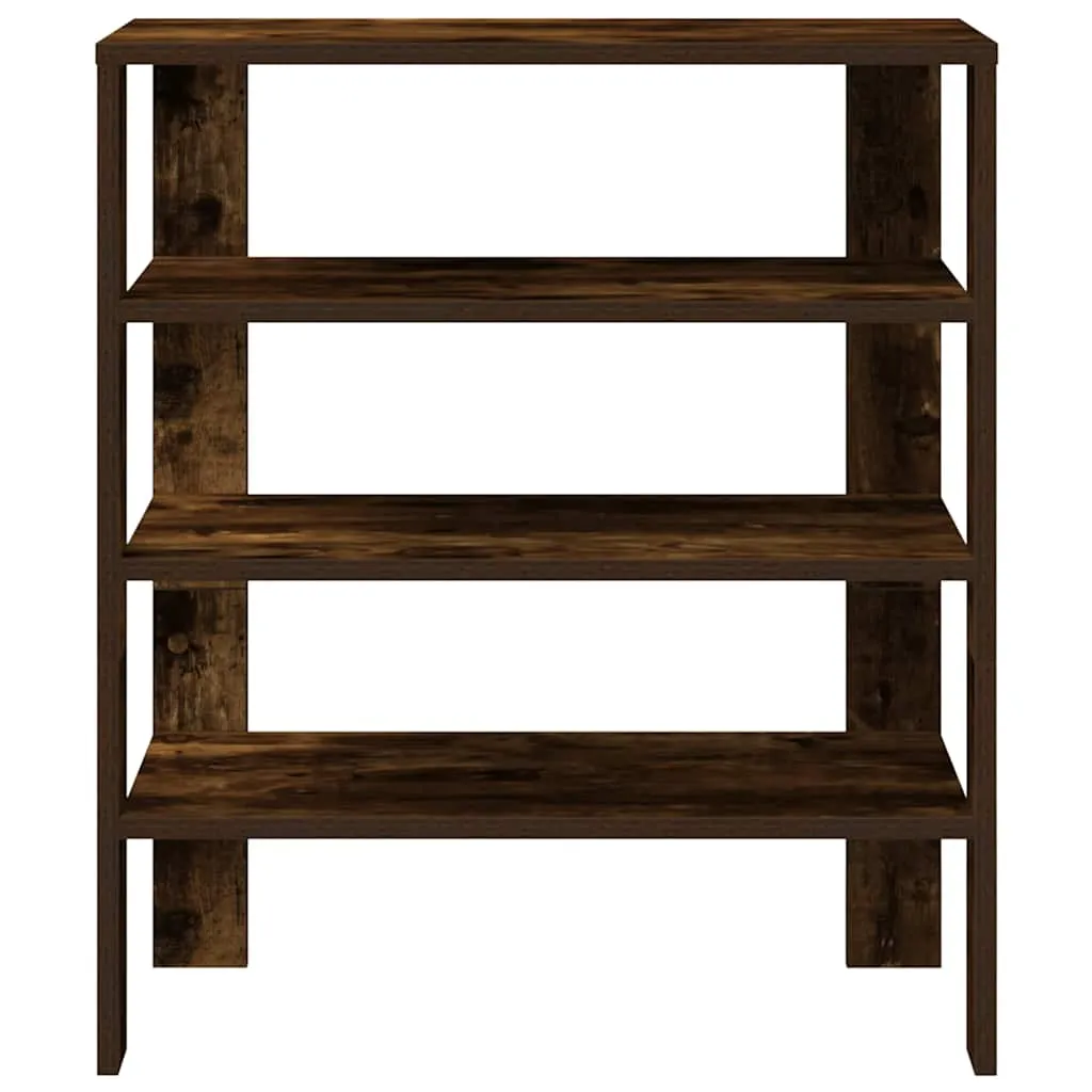 Shoe Rack Smoked Oak 61x32x70 cm Engineered Wood