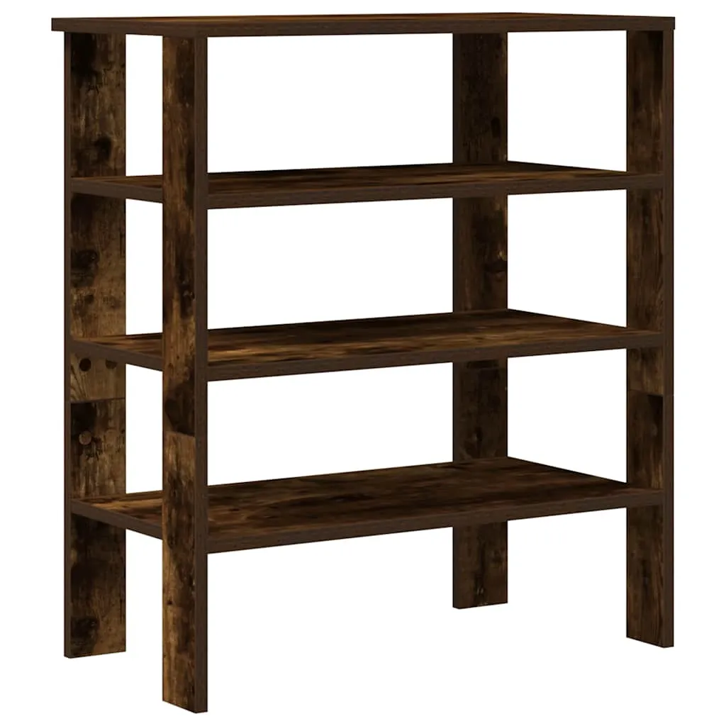 Shoe Rack Smoked Oak 61x32x70 cm Engineered Wood