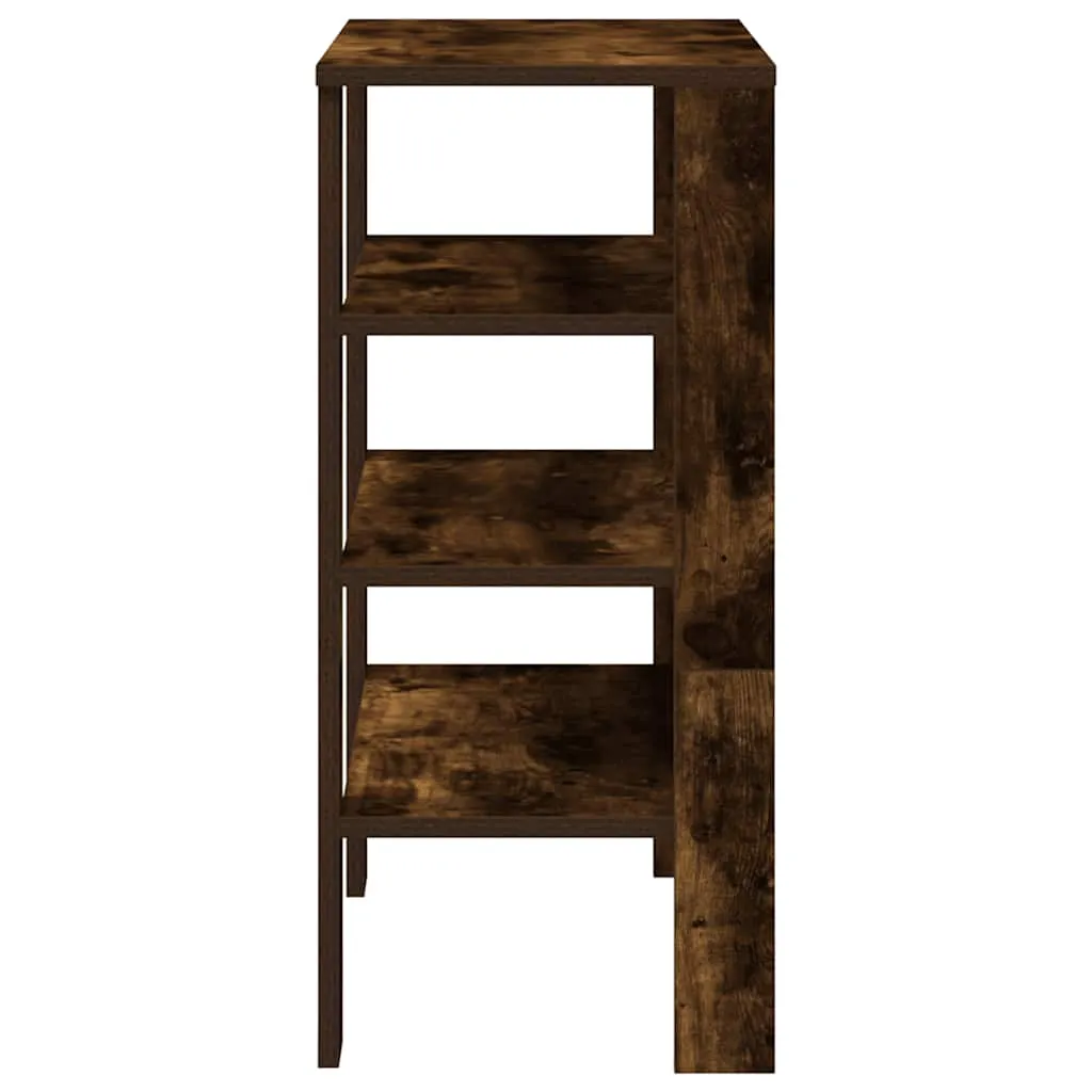 Shoe Rack Smoked Oak 61x32x70 cm Engineered Wood