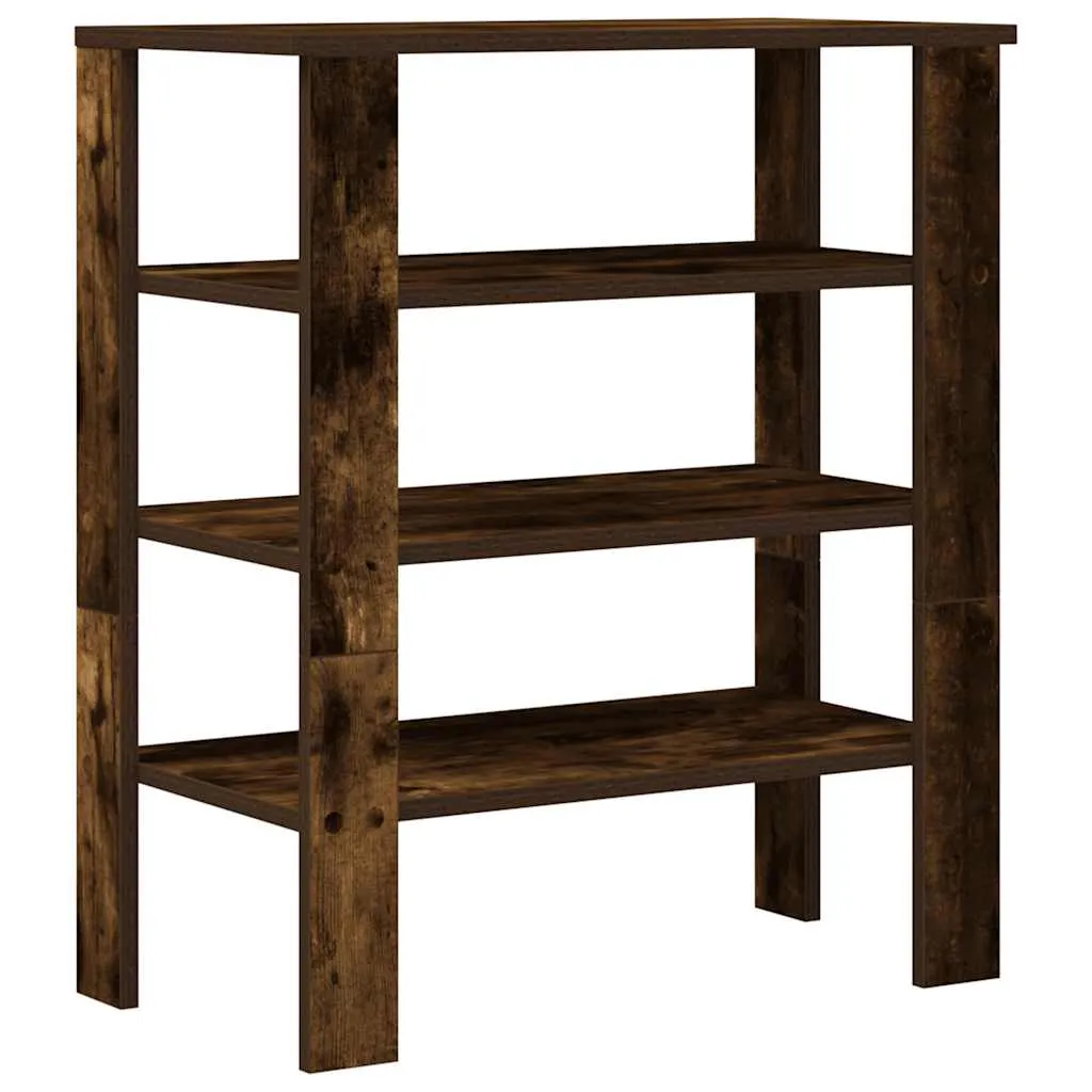 Shoe Rack Smoked Oak 61x32x70 cm Engineered Wood