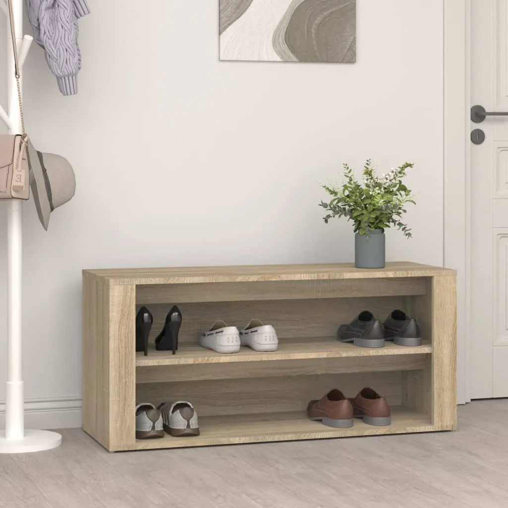 Shoe Rack Sonoma Oak 100x35x45 cm Engineered Wood