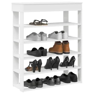 Shoe Rack White 80x30x98 cm Engineered Wood