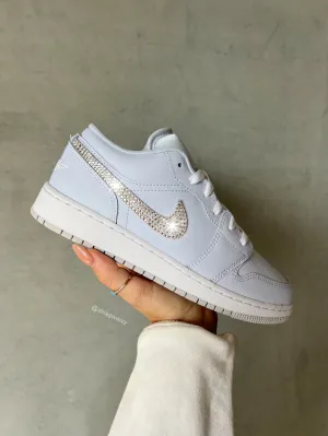 SIZE 7 Ice Swarovski Women’s Air Jordan 1 Low Shoes