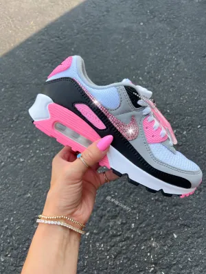 SIZE 7.5 Bubblegum Pink Swarovski Womens Nike Air Max 90