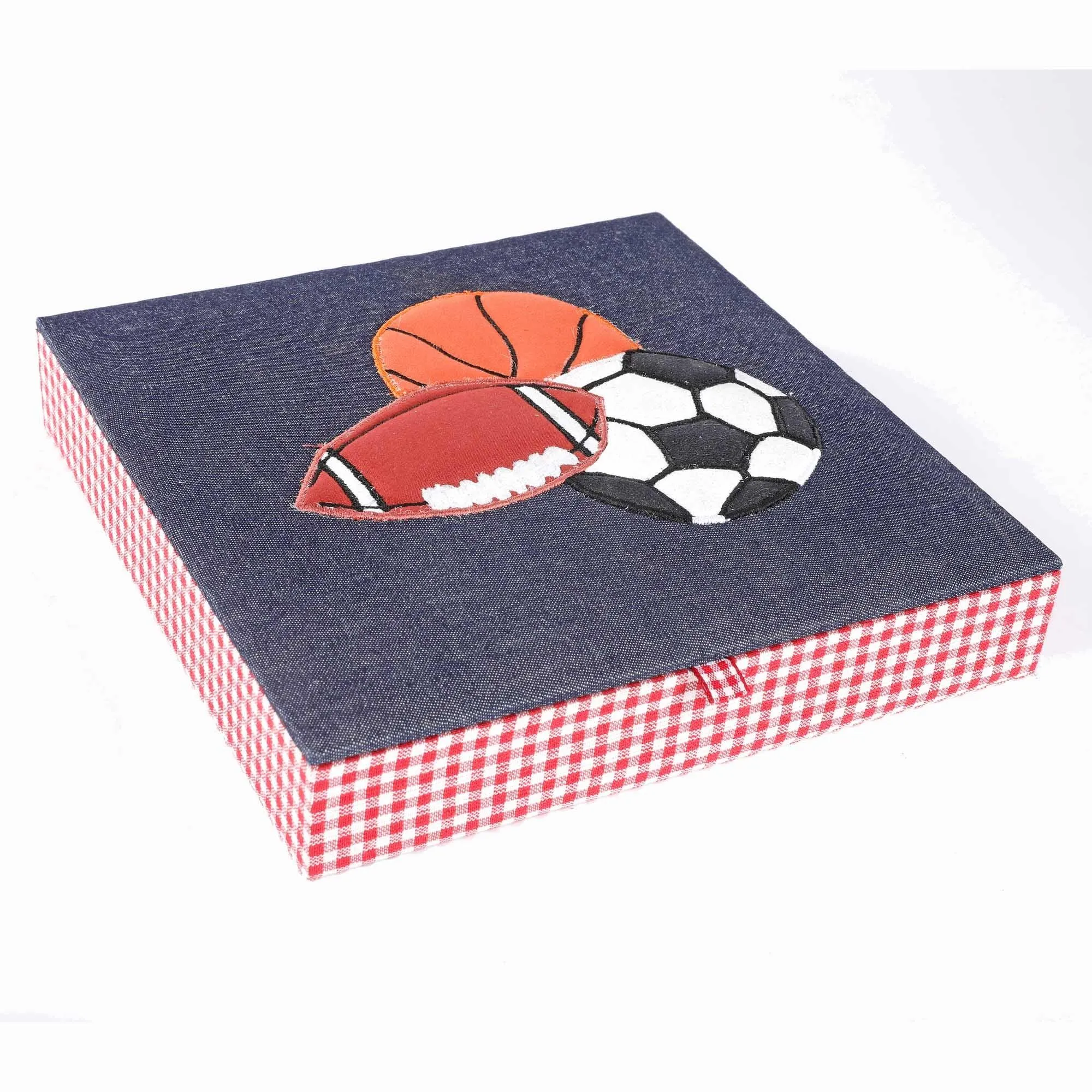 Sports Balls Set of 2 Book / Magazine Holder With Stationary Tray