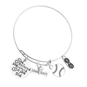 Sports Graduation Bracelet - She Believed She Could- Pick Activity