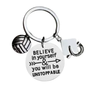 Sports Graduation Keychain -Believe In Yourself & You Will Be Unstoppable- Pick Activity