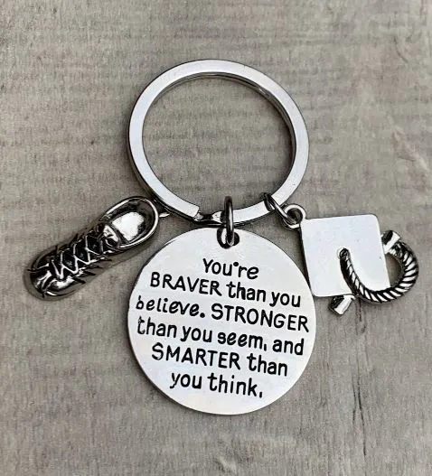 Sports Graduation Keychain - Braver Thank You Believe- Pick Activity