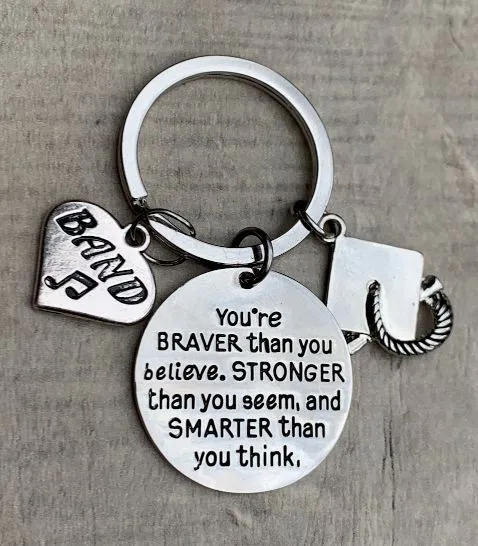 Sports Graduation Keychain - Braver Thank You Believe- Pick Activity