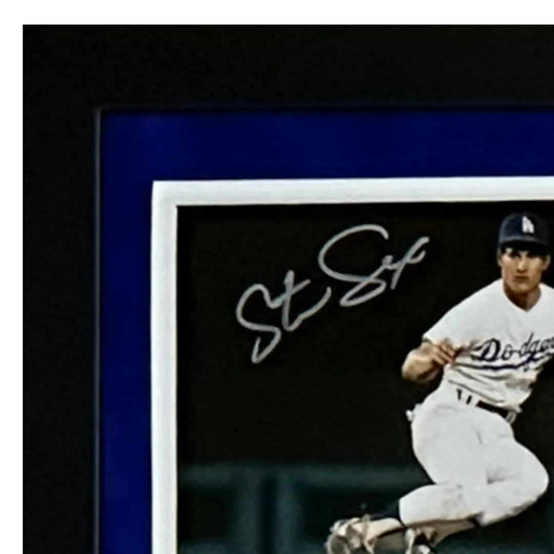 Steve Sax Hand Signed & Framed Los Angeles Dodgers 8x10 Photo (JSA)