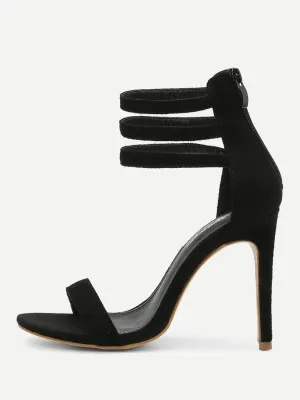 Strappy Design Suede High Heels