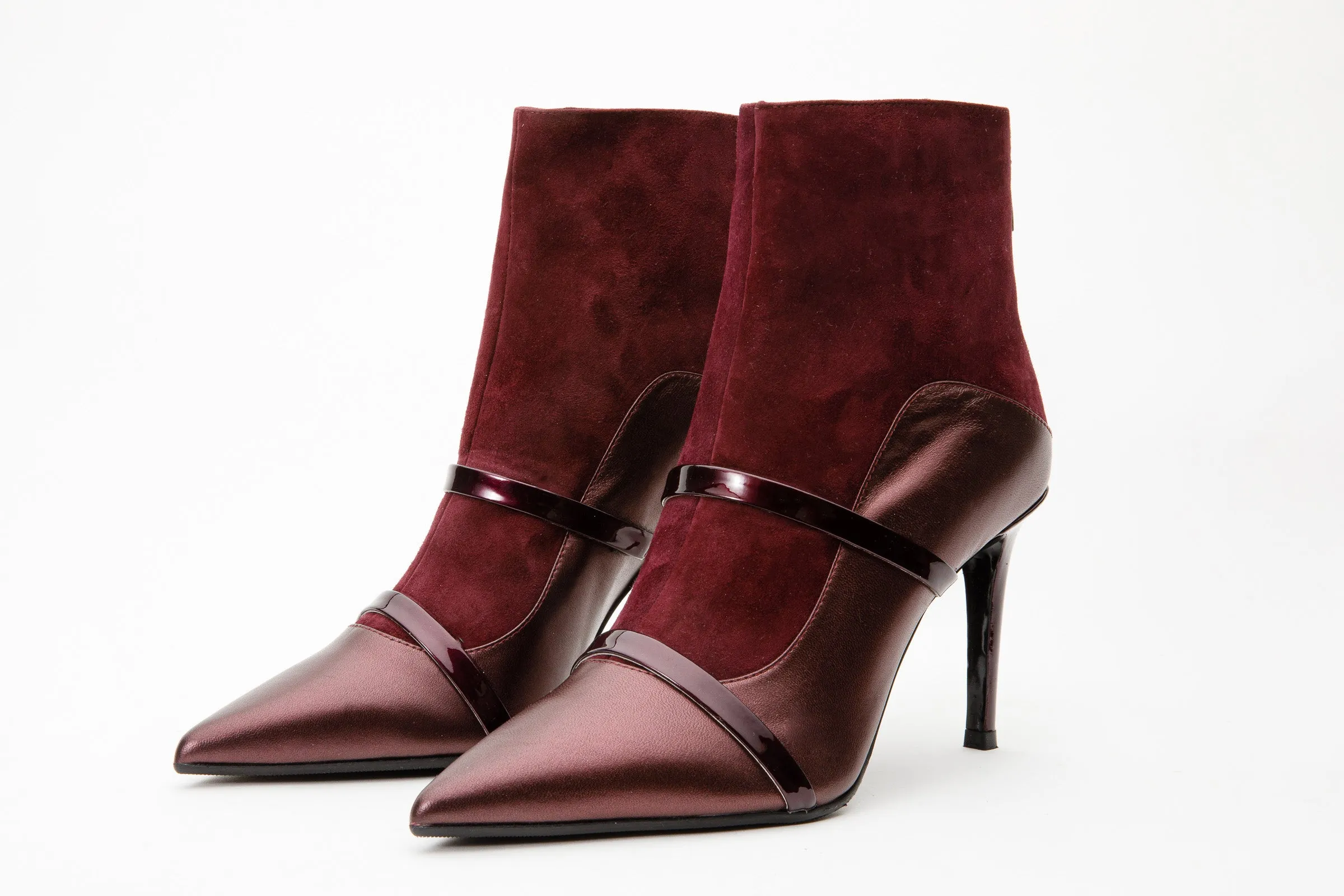 The Manila Burgundy Leather Ankle Women Boot