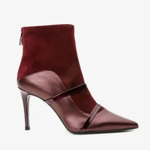 The Manila Burgundy Leather Ankle Women Boot