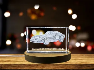 Timeless Elegance: Ferrari 250 GTO (1962-1964) - 3D Engraved Crystal Tribute