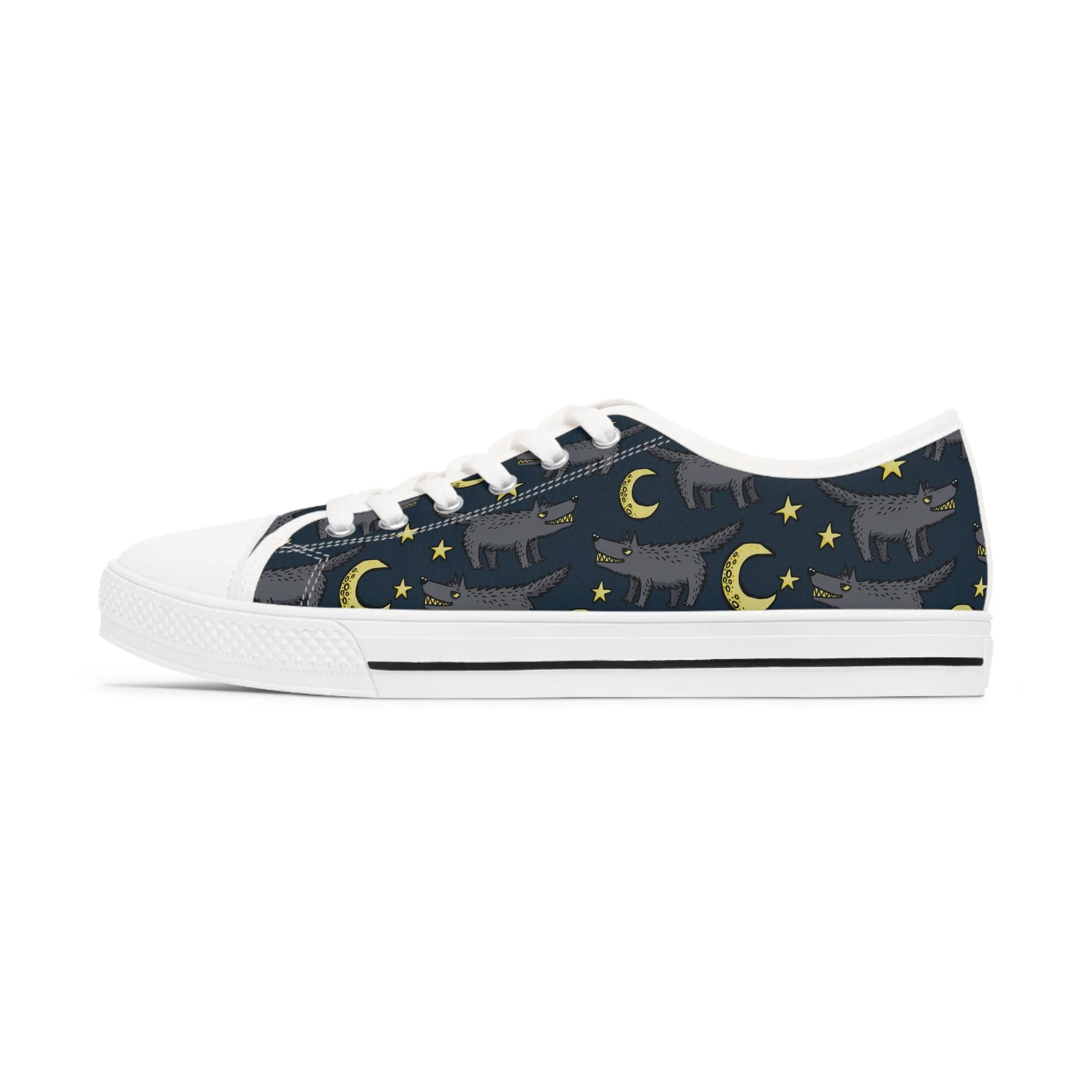 Toothy Wolf Women's Low Top Sneakers