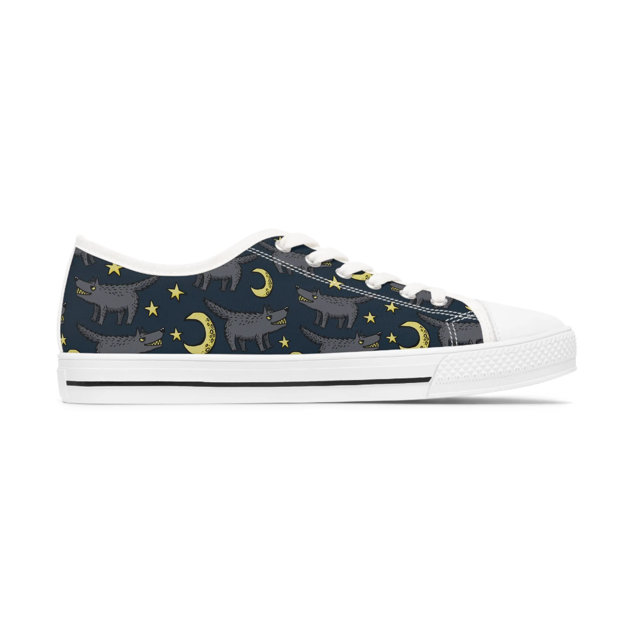 Toothy Wolf Women's Low Top Sneakers