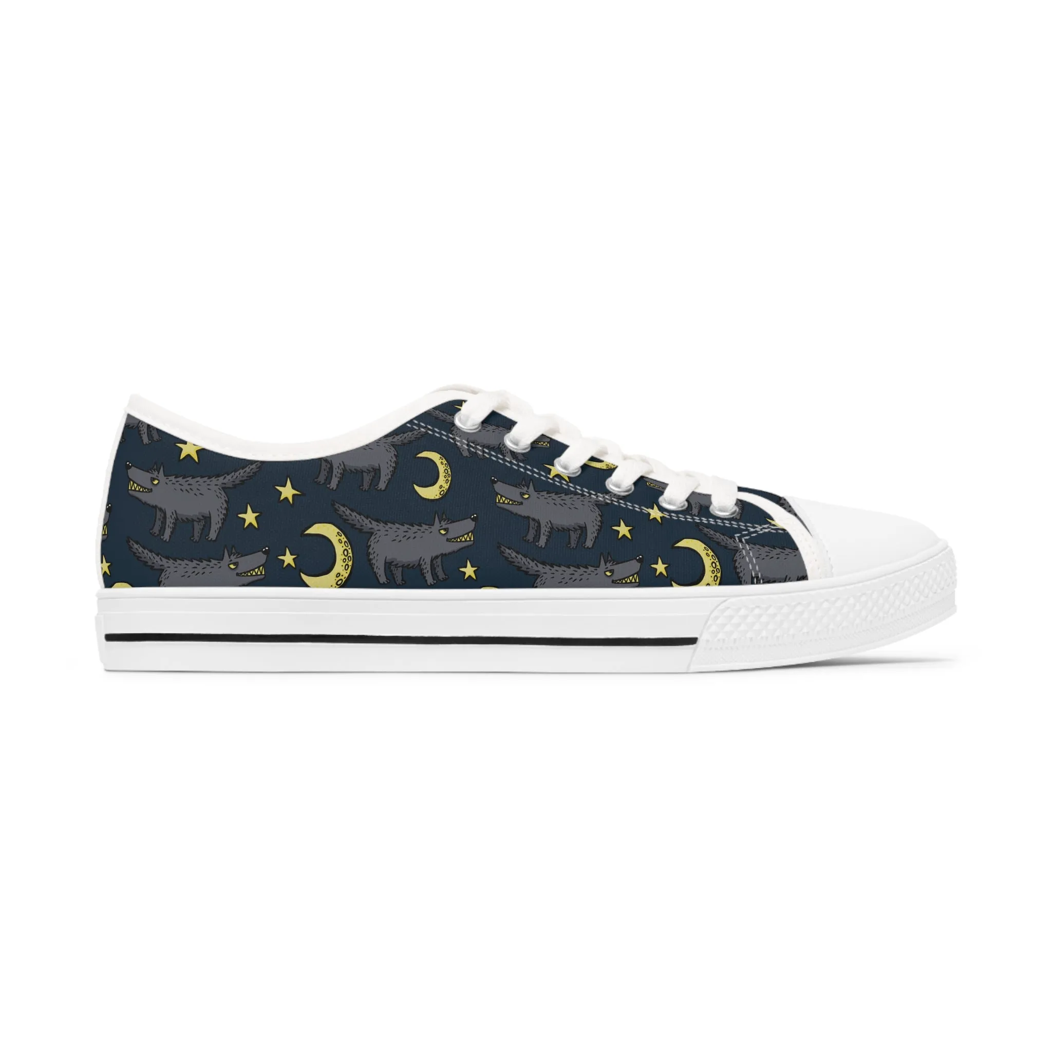 Toothy Wolf Women's Low Top Sneakers