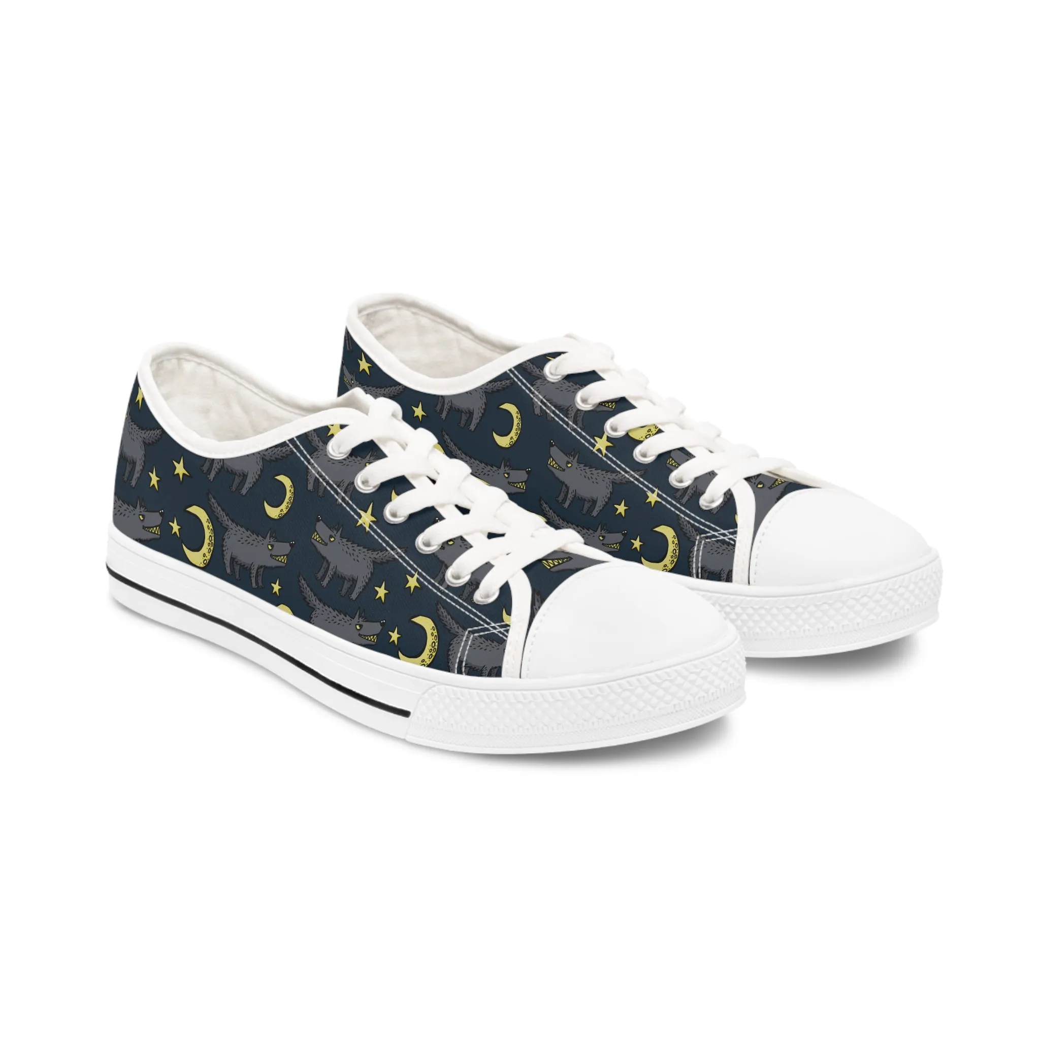 Toothy Wolf Women's Low Top Sneakers