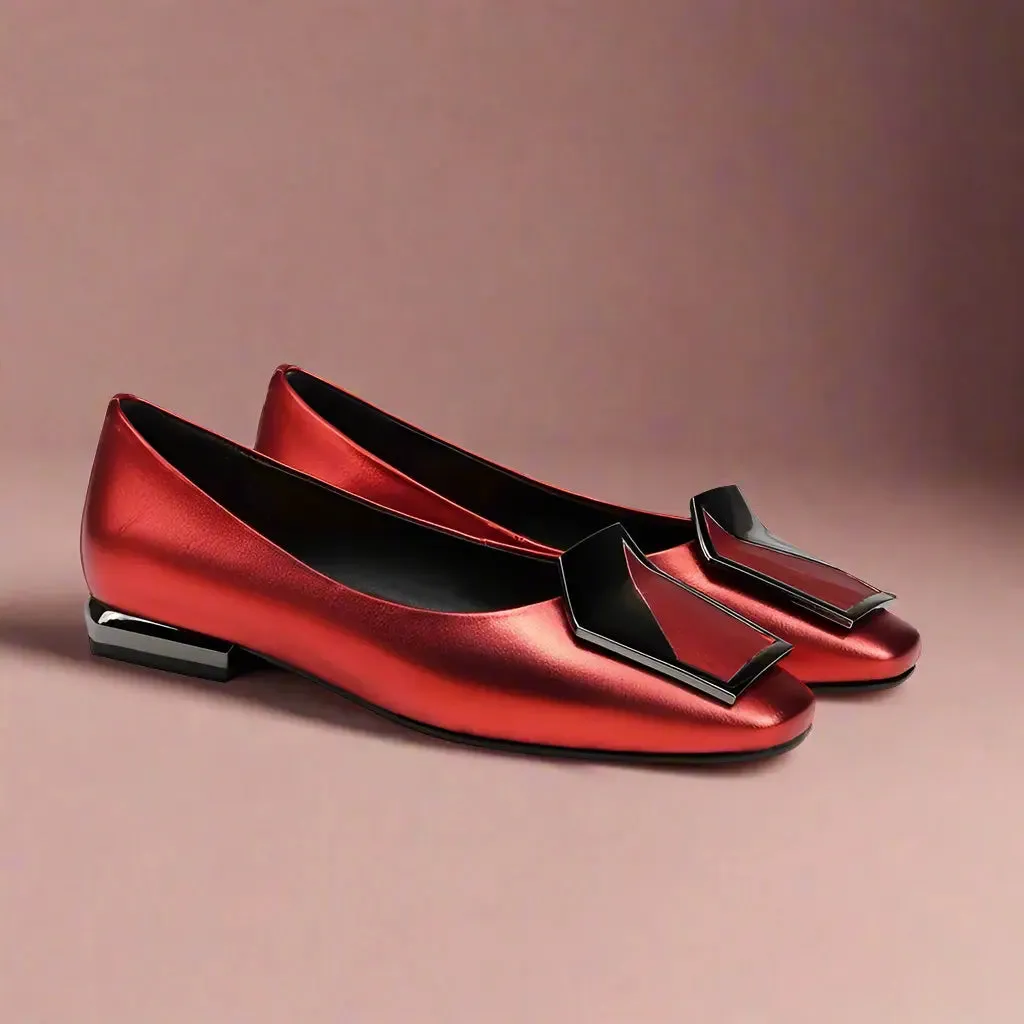 Tracy Red Flat Pumps