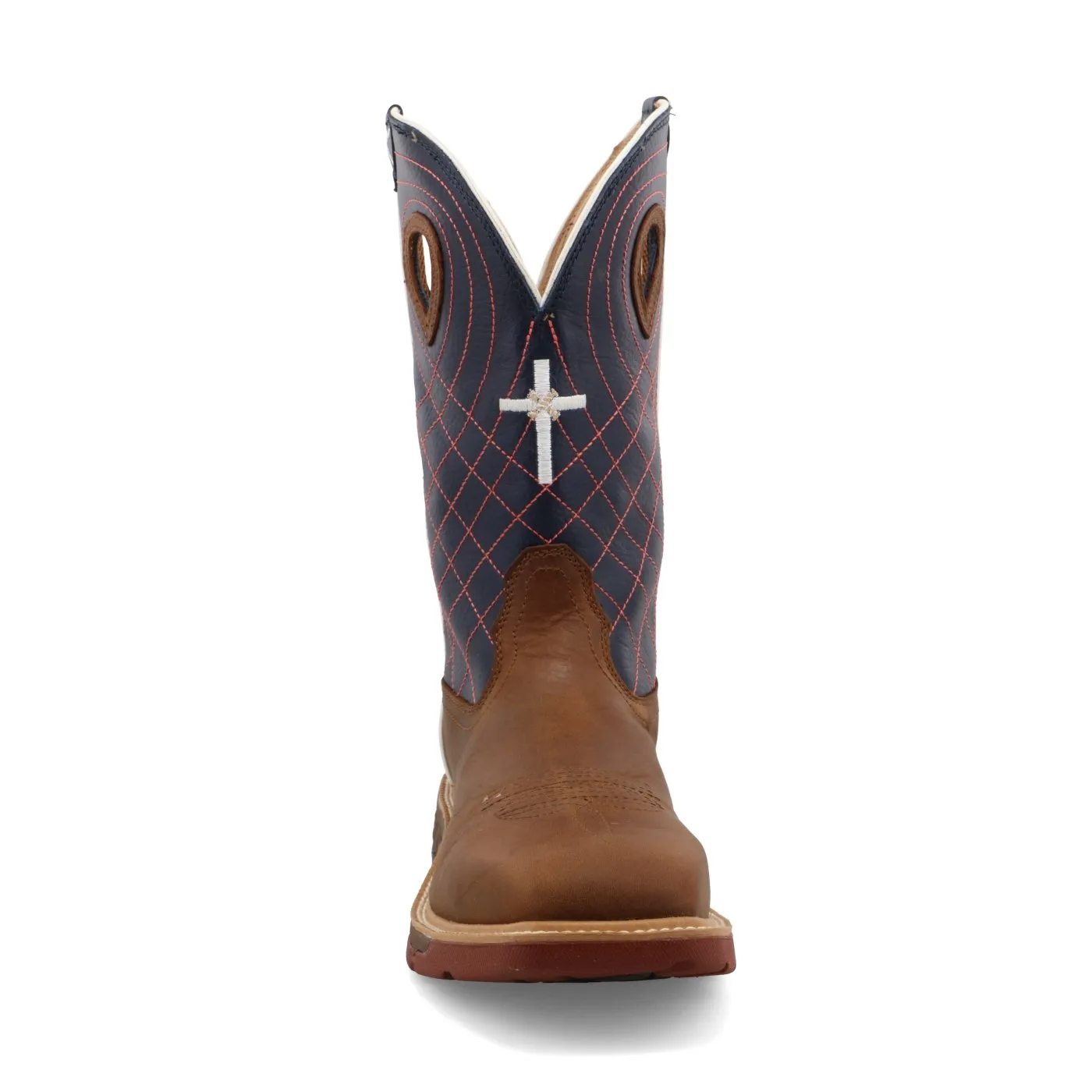 Twisted X Men's Western Work Boot with Alloy Toe, Navy/Mocha