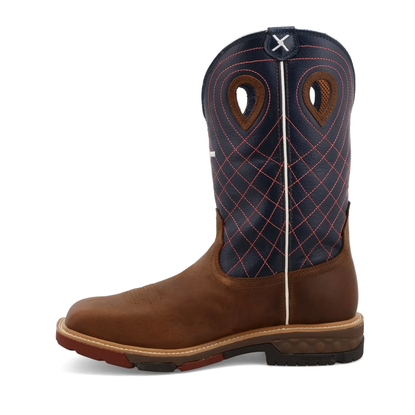 Twisted X Men's Western Work Boot with Alloy Toe, Navy/Mocha