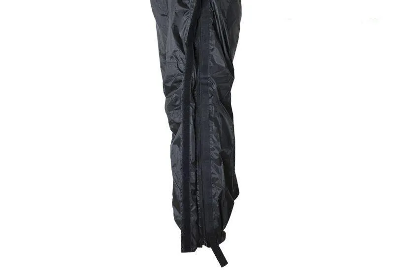 Two-Piece Black Rain Suit With Zippered Side Seams, RS21-HOODIE-DL