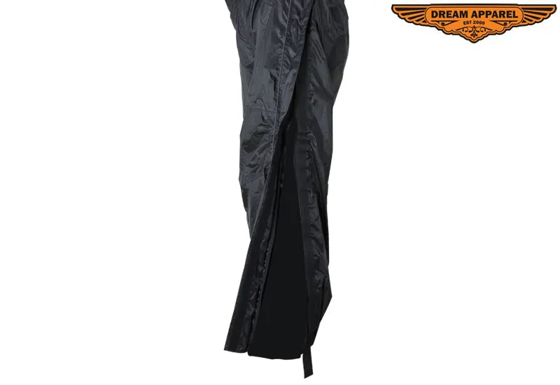 Two-Piece Black Rain Suit With Zippered Side Seams