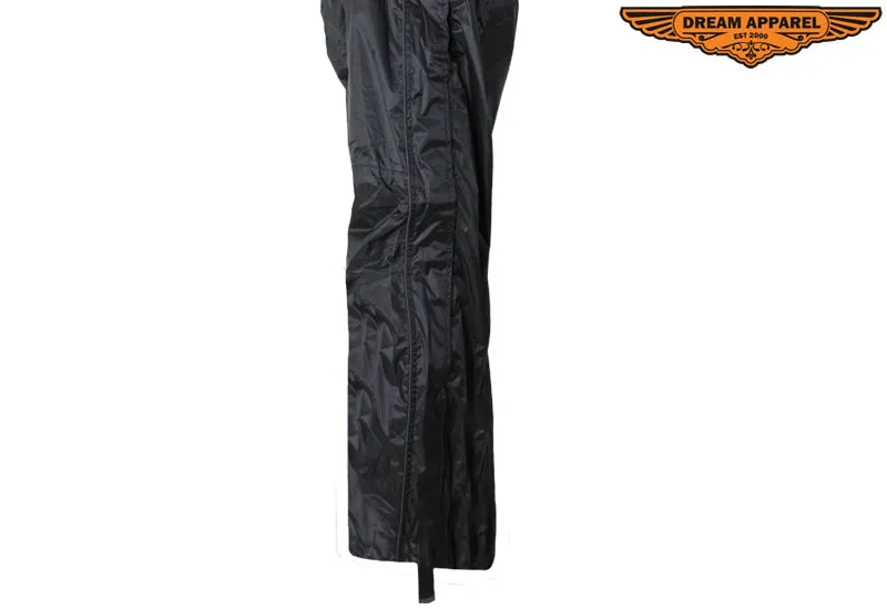 Two-Piece Black Rain Suit With Zippered Side Seams