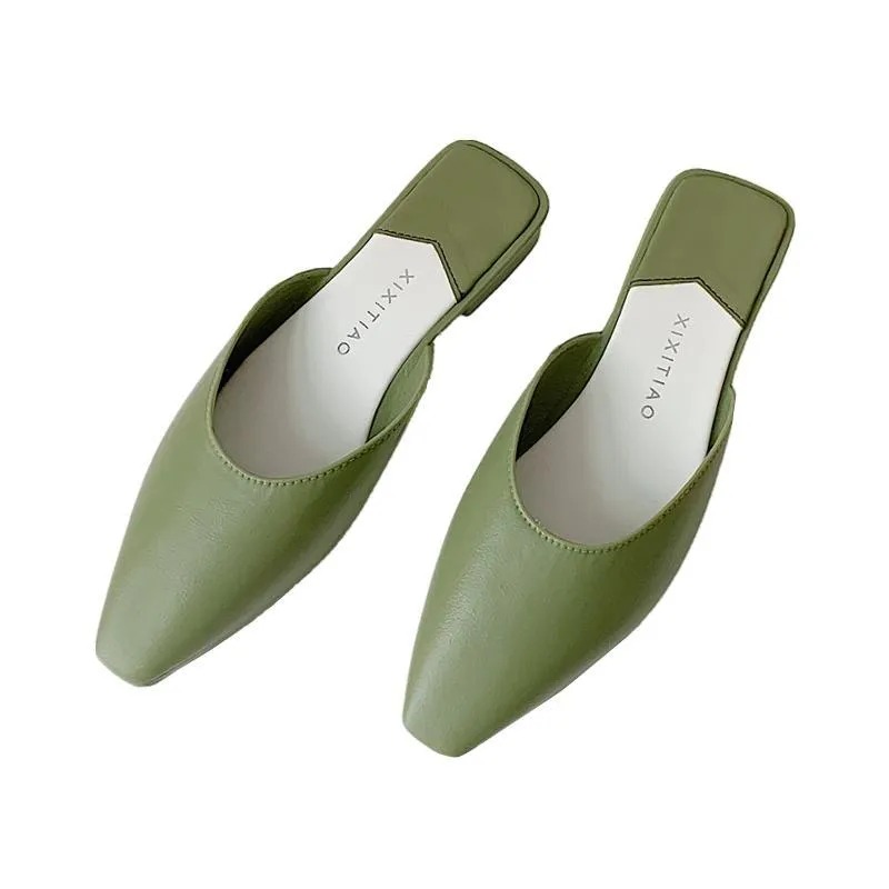 Vintage Aesthetic Sharp Nose Cut Elegant Slipper Sandals