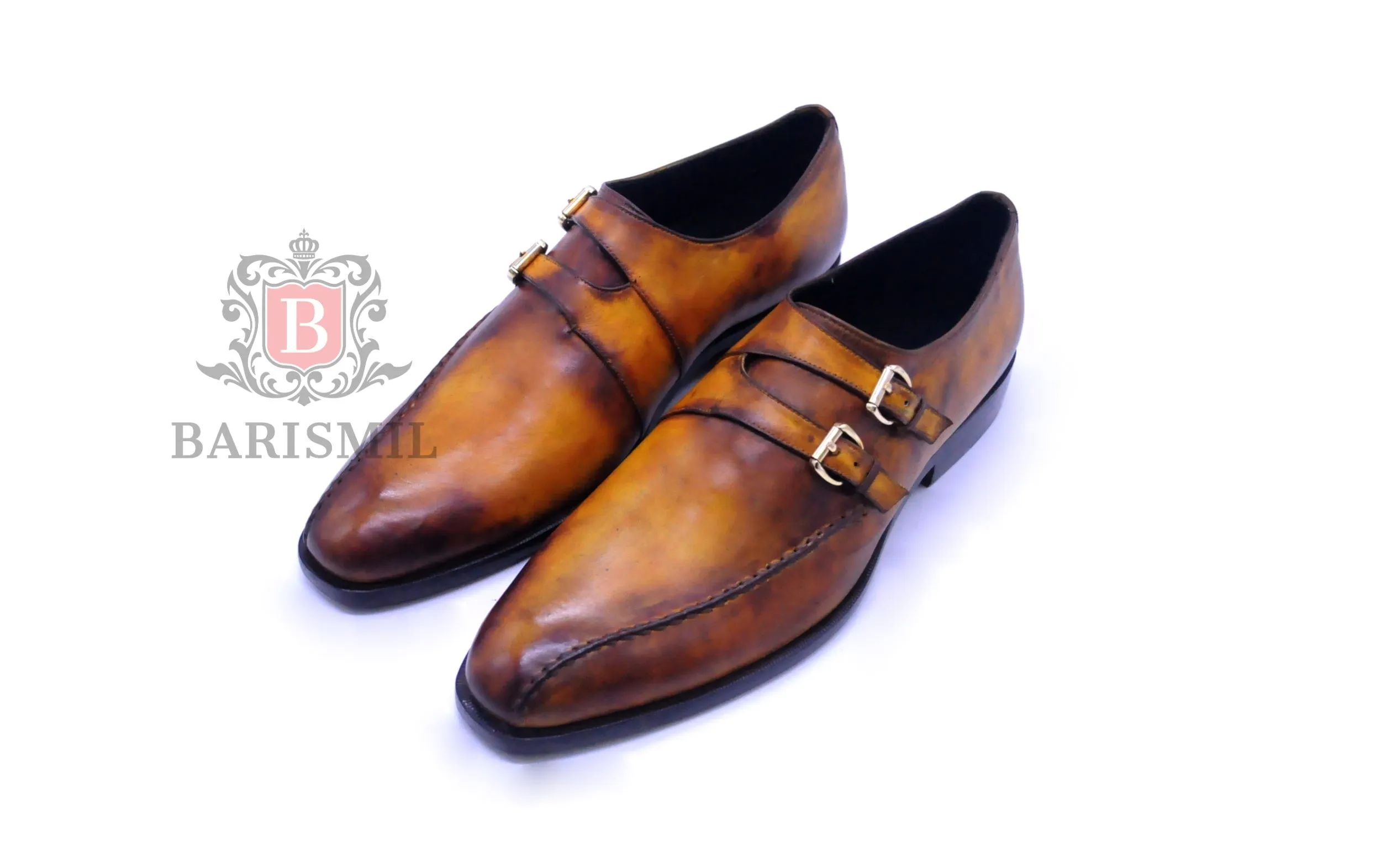 Walter II - Cognac Double Strap Monk Shoes